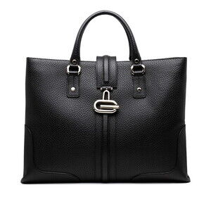 Gucci Tote Bag Handbag Black Leather